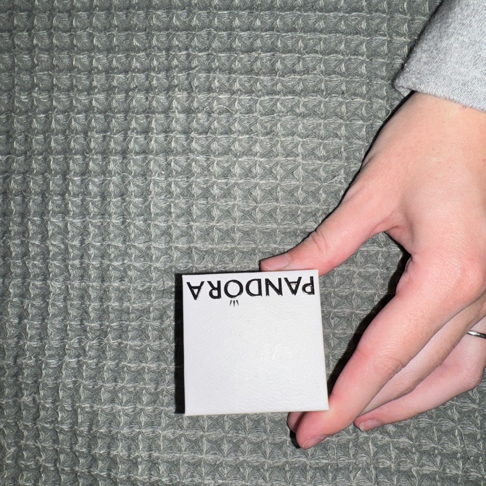 Pandora White Jewelry Box and three separate rings